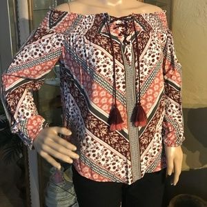 Knox Rose Tops - Boho off the shoulders top Knox Rose Tops - Boho off the shoulders top